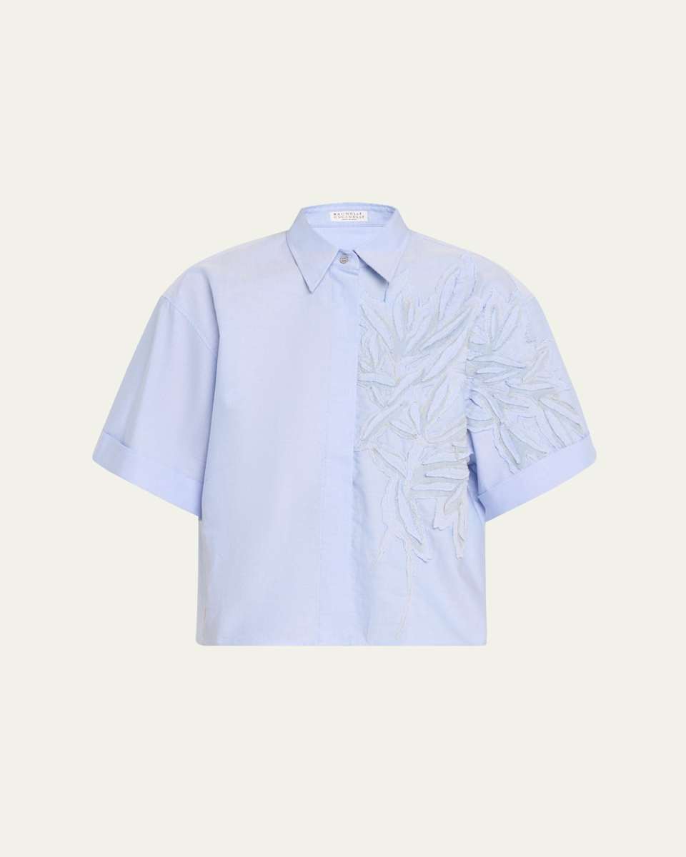 Herbarium Embroidered Cotton Oxford Shirt